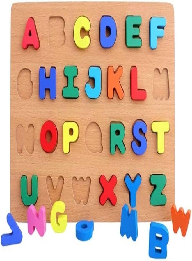 حروف أبجدية خشبية من كريزي باي (أحرف كبيرة ABCD + 1234 أرقام) ألعاب ألغاز للأطفال (متعددة الألوان) - Image 3